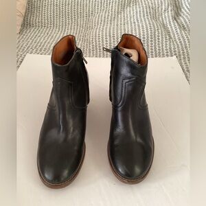 Madewell 1937 Black Leather Zip Ankle Boots Womens Size 10 Style 17340